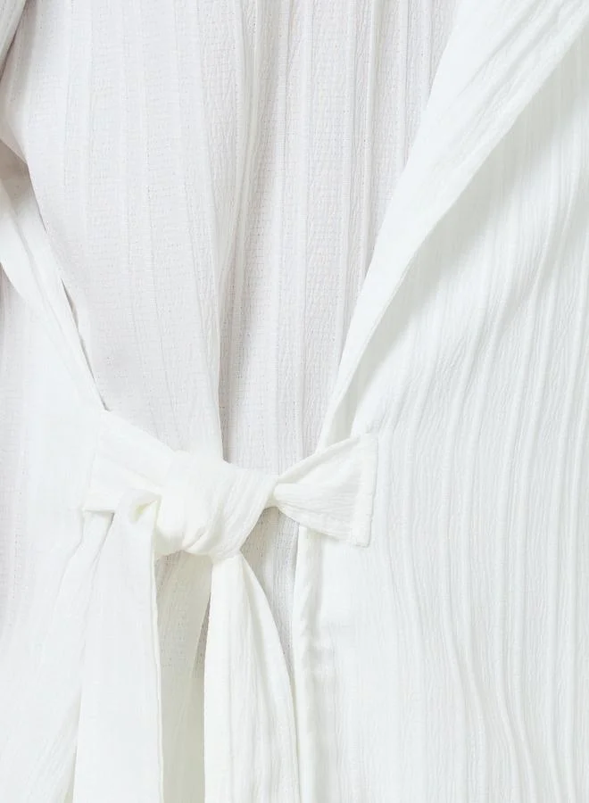 Take Two Men Textured Wrap Front Shirt and Pants Set